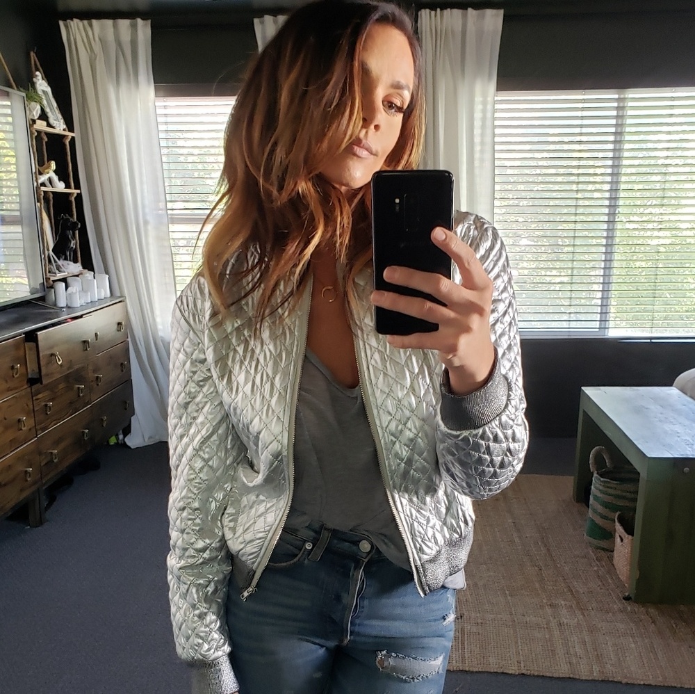 Silver Bomber Jacket